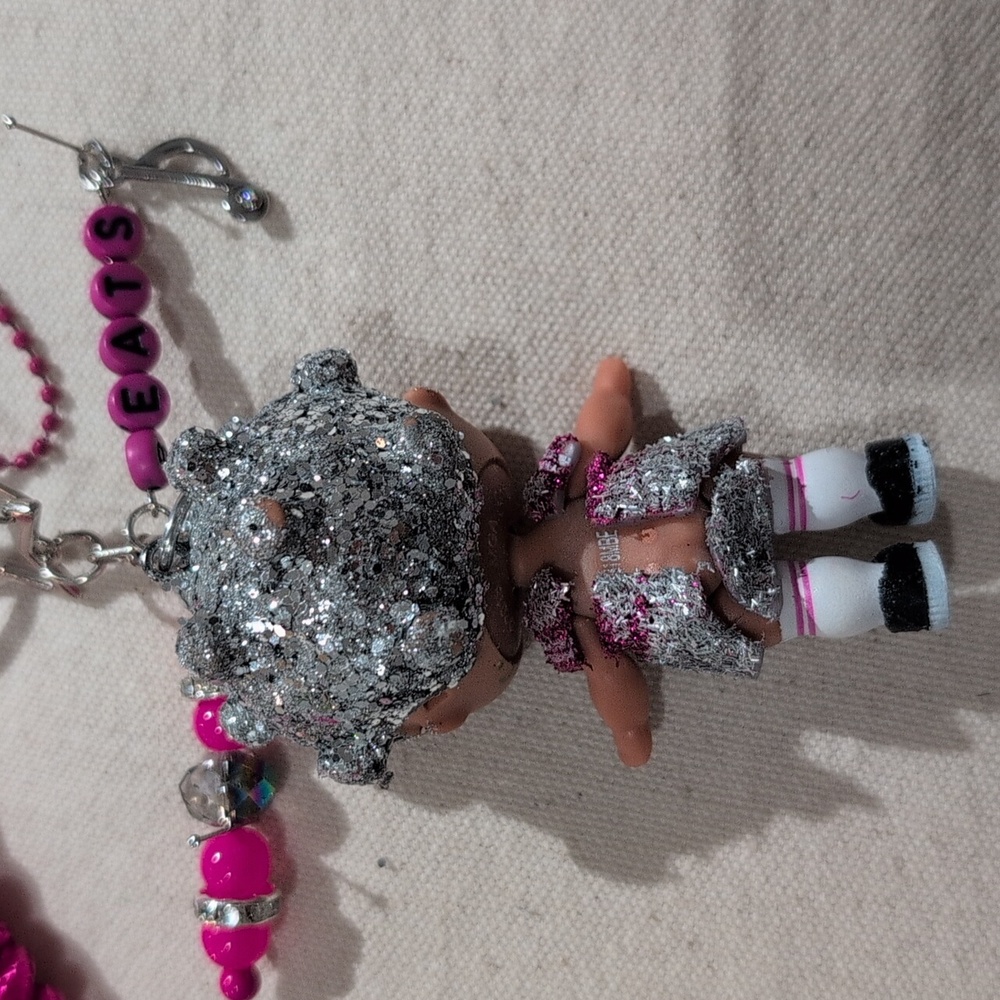 L.O.L. Surprise! Doll Upcycled Handmade "Beats" Keychain Bag Charm - Picture 7 of 7